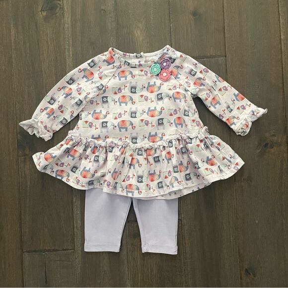 Pippa & Julie Lavender Elephants Outfit 18 mos - Picture 1 of 7